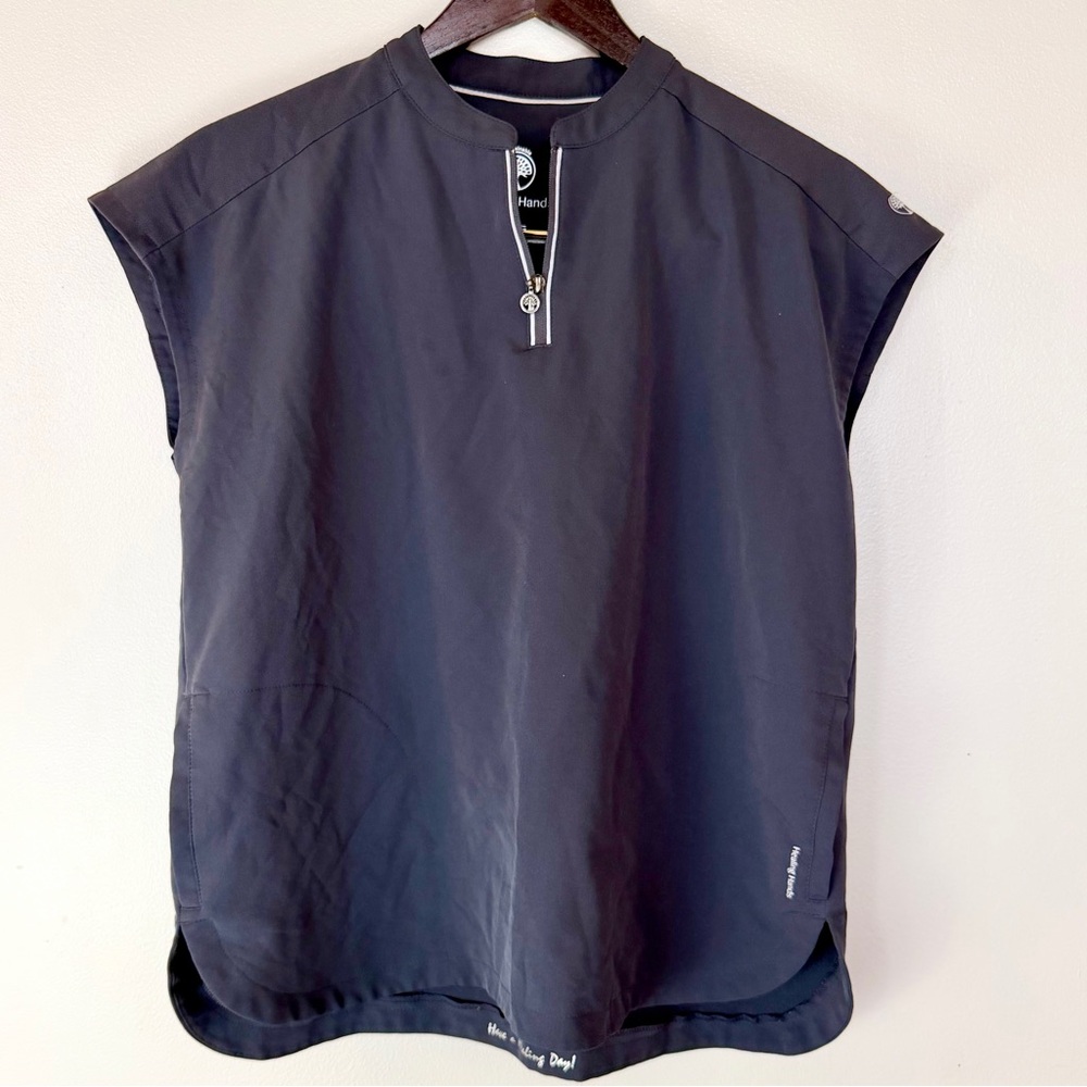 Healing Hands Women's XS Sandy Scrub Top Navy Blue #2286 360 Collection Zip Neck